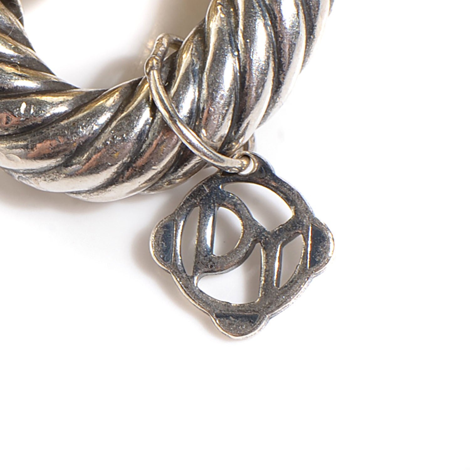 David Yurman Sterling Silver 18K Yellow Gold 17mm Extra Large Oval Link Bracelet 3 of 5