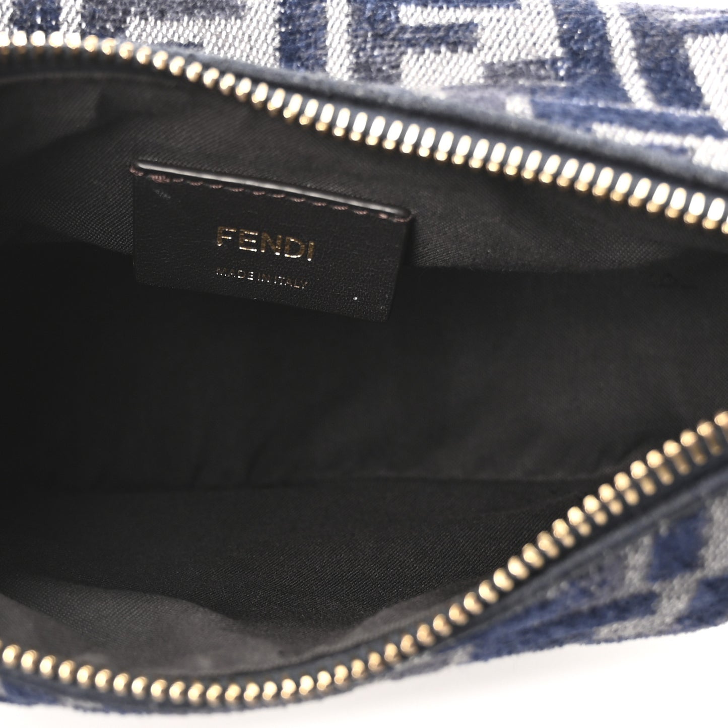 Chenille Vitello Grace FF 1974 Mini Fendigraphy Hobo Bag Blue