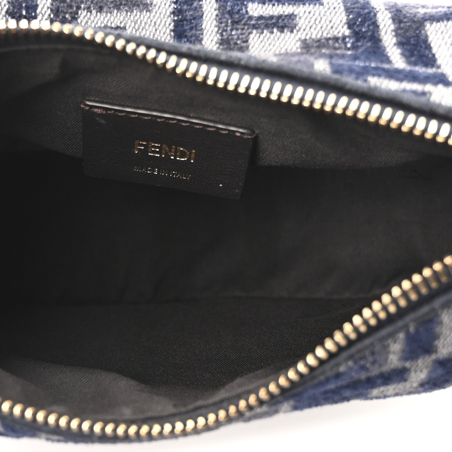 Fendi Chenille Vitello Grace FF 1974 Mini Fendigraphy Hobo Bag Blue 5 of 10