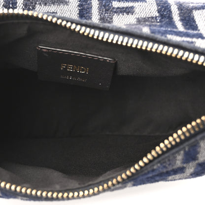 Fendi Chenille Vitello Grace FF 1974 Mini Fendigraphy Hobo Bag Blue 5 of 10