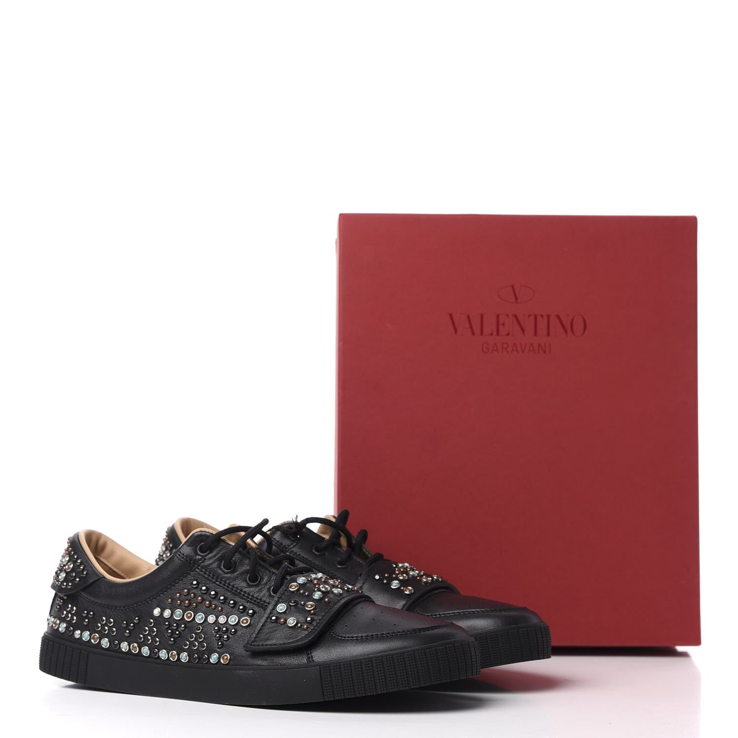 Valentino Garavani Calfskin Mens Stud Sneakers 44 Black 10 of 10
