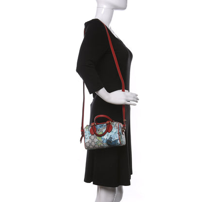 Gucci GG Supreme Monogram Blooms Mini Boston Navy Blue Hibiscus 2 of 9