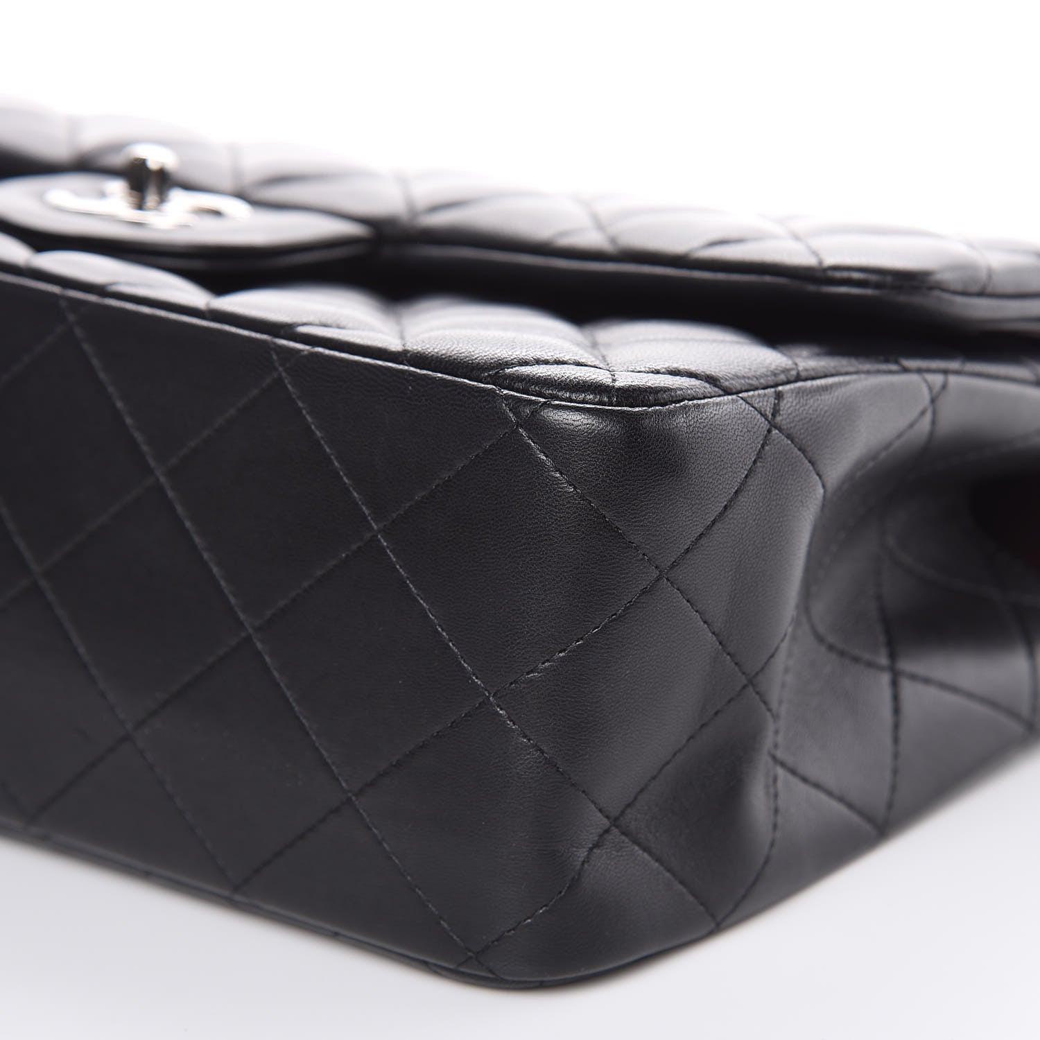 Chanel Lambskin Quilted Jumbo Double Flap Black 9 of 16