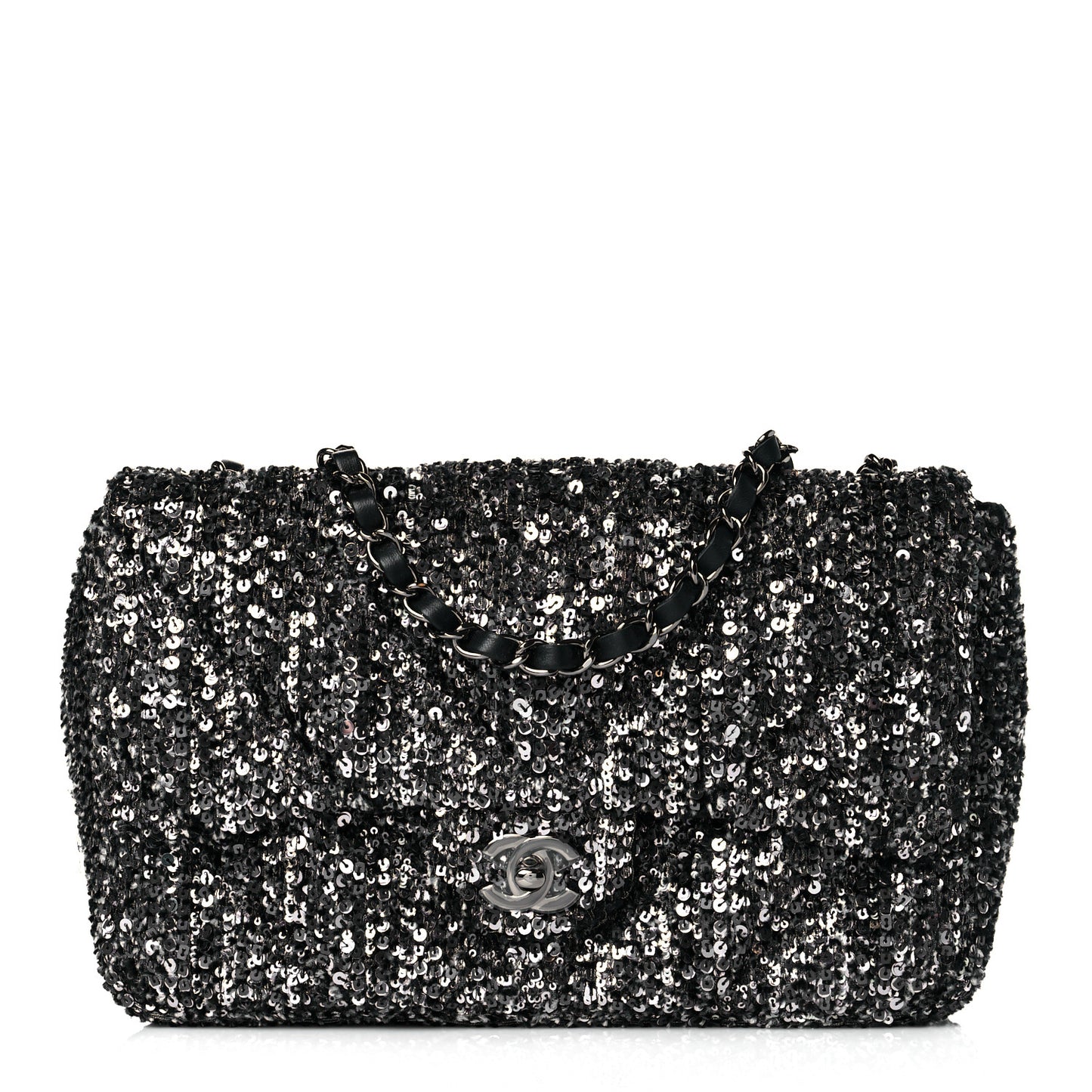 Sequin Small Single Flap Silver