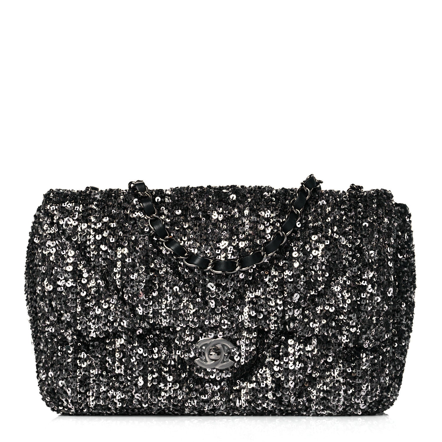 Chanel Sequin Small Single Flap Silver 1 of 11