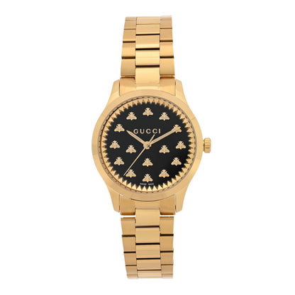 Gucci Stainless Steel 32mm G-Timeless Bee Quartz Watch Black 1 of 5