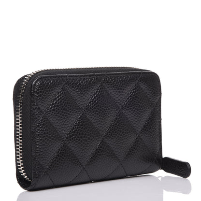 Chanel Caviar Quilted Zip Coin Purse Black 3 of 8