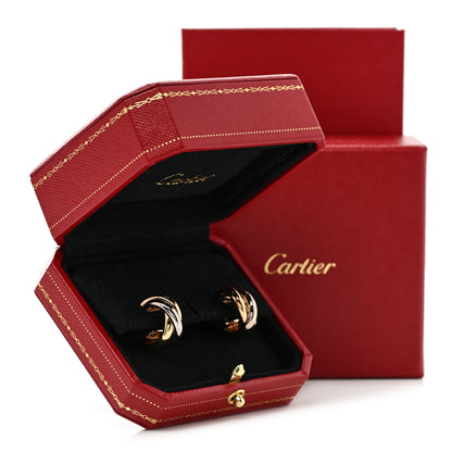 Cartier 18K Pink Yellow White Gold Small Trinity Earrings 7 of 7