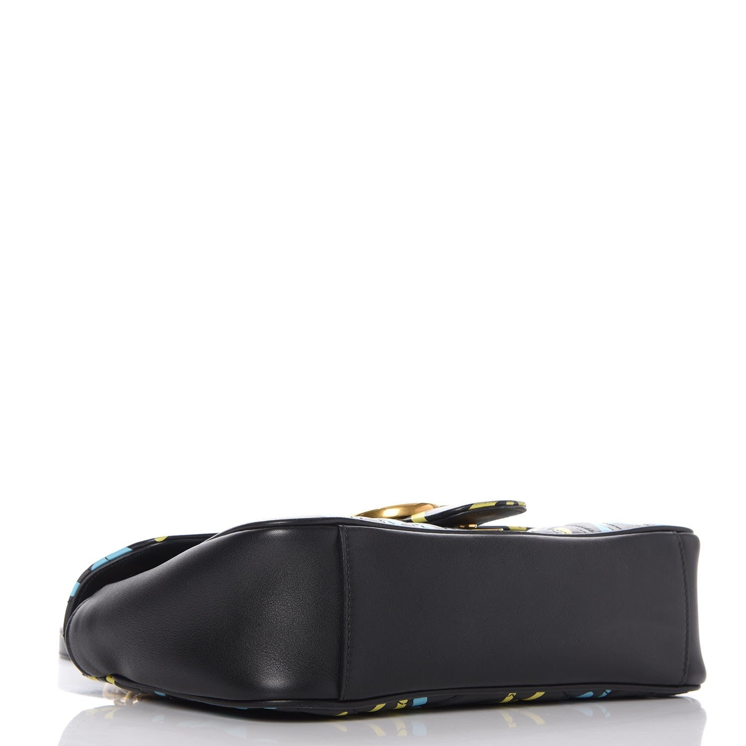 Gucci Calfskin Matelasse GucciGhost Small GG Marmont Shoulder Bag Black New Acquamarine 4 of 8
