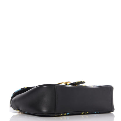Gucci Calfskin Matelasse GucciGhost Small GG Marmont Shoulder Bag Black New Acquamarine 4 of 8