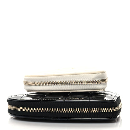 Chanel Patent Calfskin Resin Quilted CC Heart Clutch With Chain Black 4 of 12