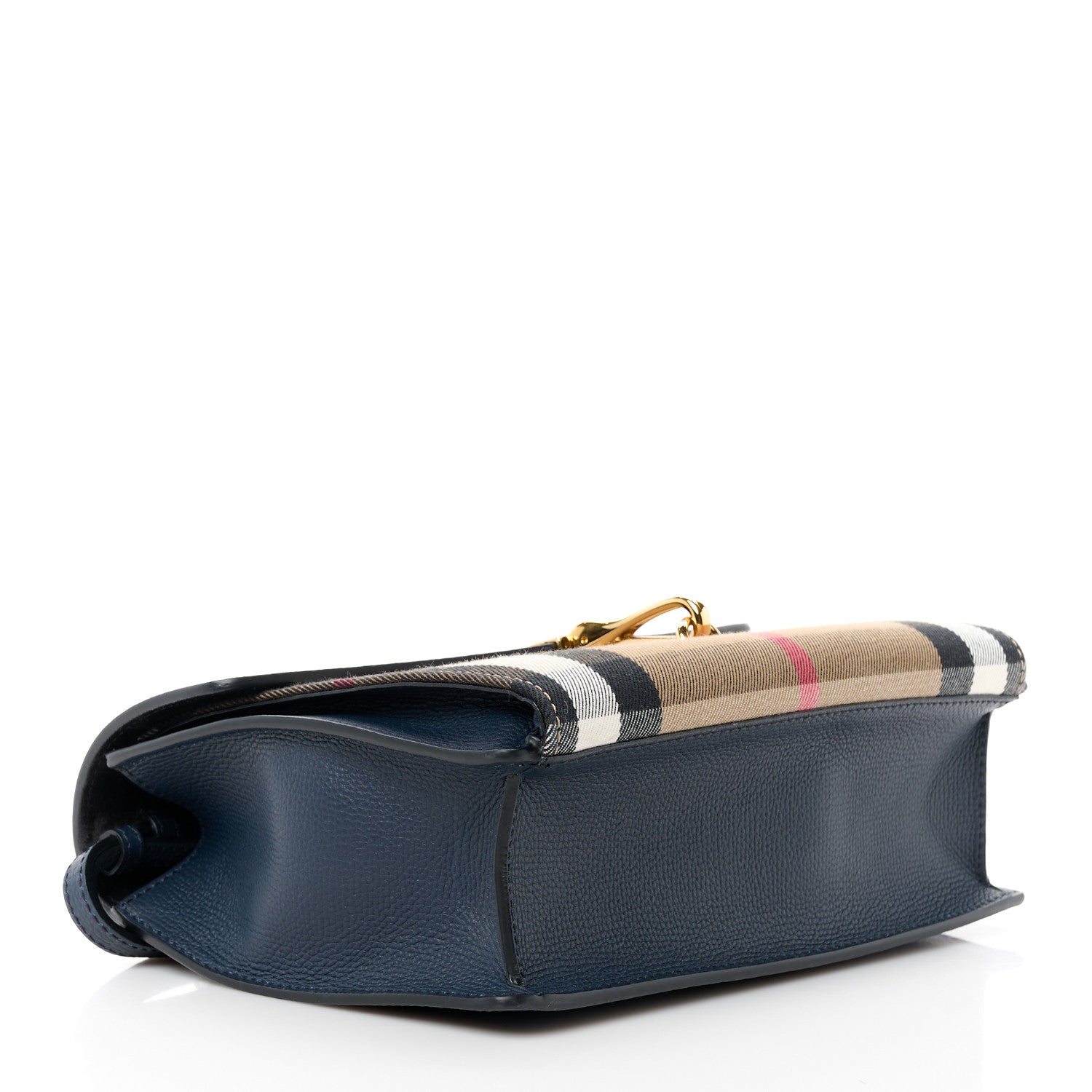 Burberry Derby Calfskin House Check Small Macken Crossbody Bag Ink Blue 4 of 12