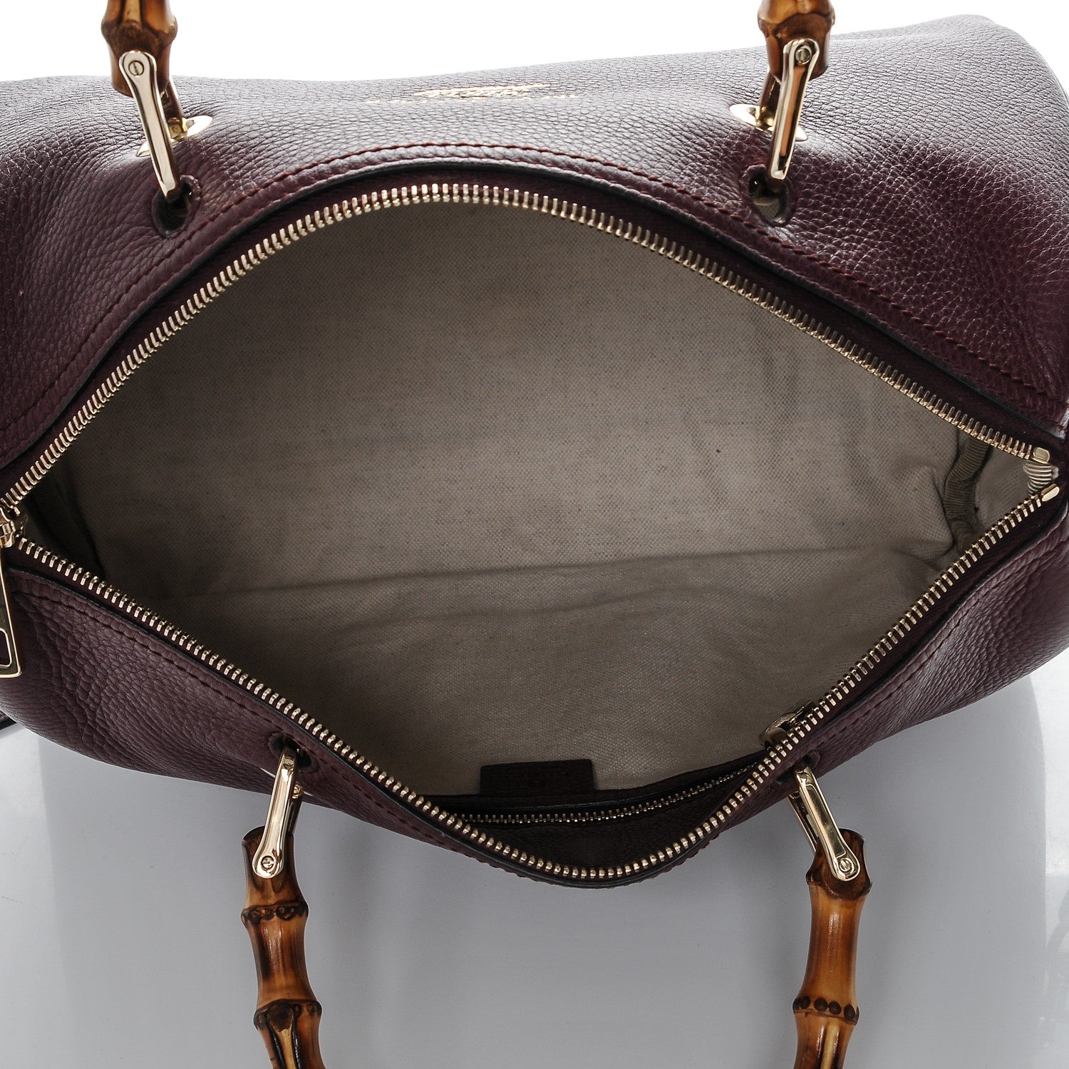 Gucci Calfskin Bamboo Medium Shopper Boston Burgundy 5 of 7