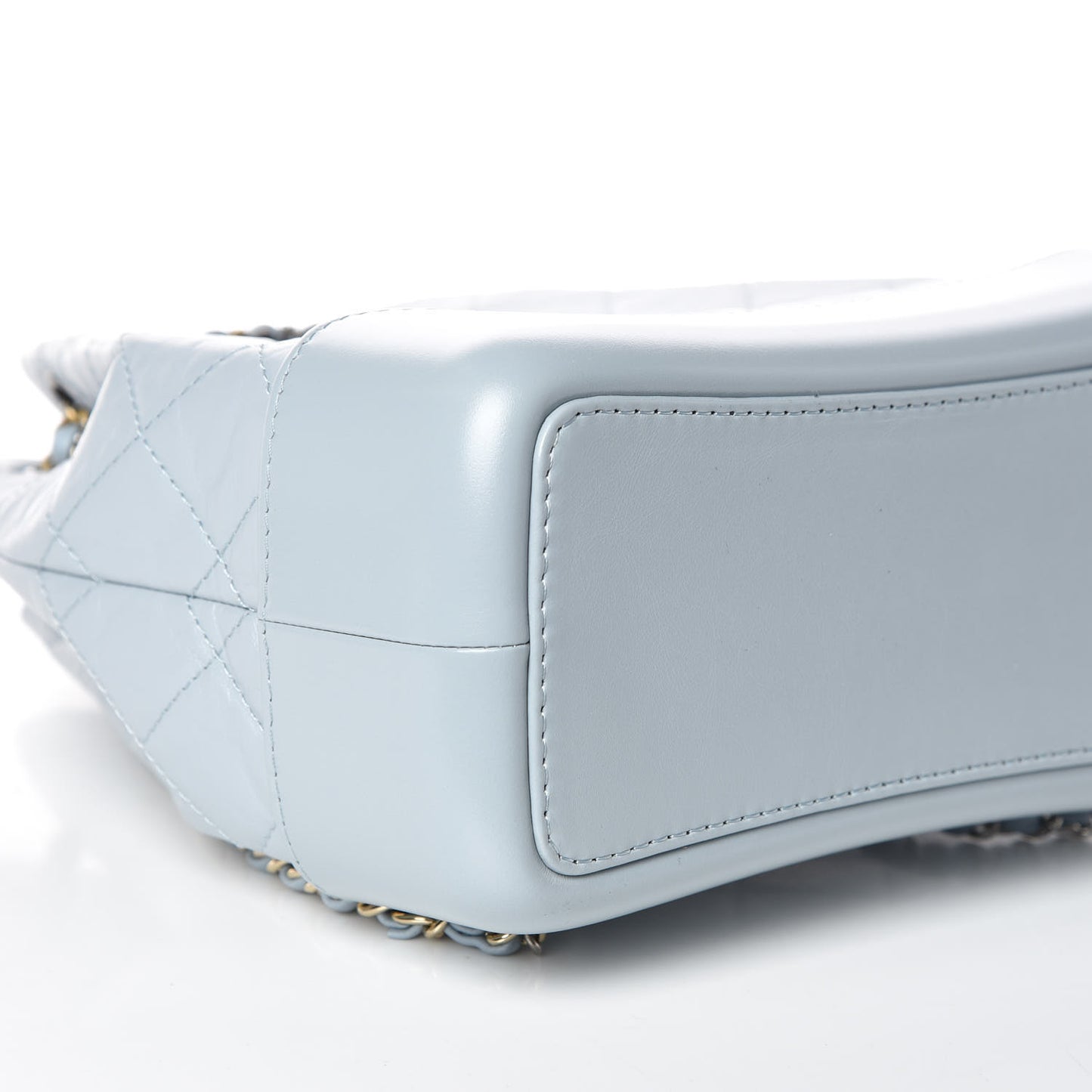 Aged Calfskin Quilted Small Gabrielle Backpack Light Blue