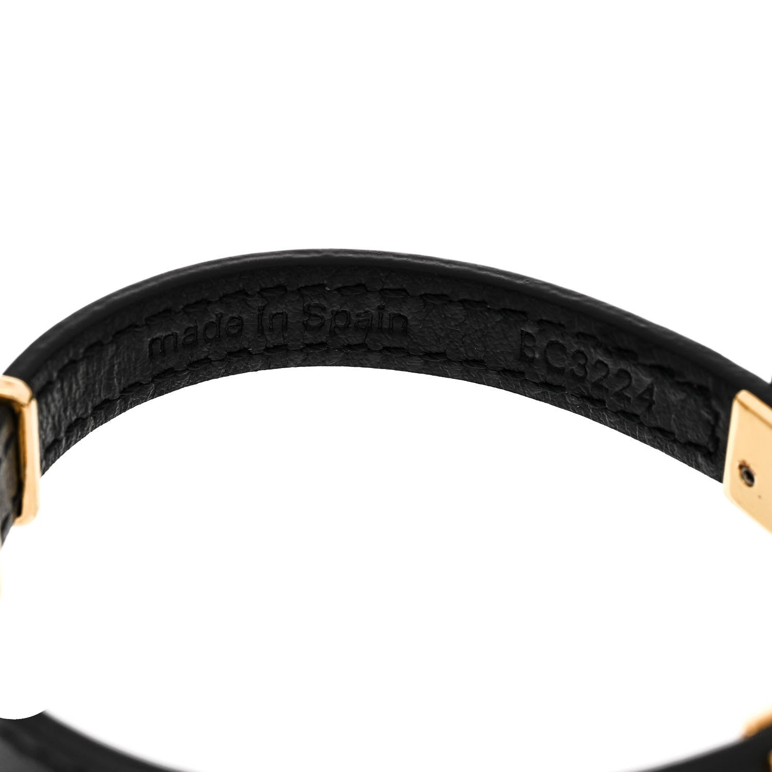 Louis Vuitton Calfskin Crystal Iconic Flower Bracelet Black Gold 5 of 5