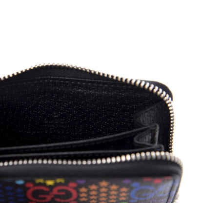Gucci GG Supreme Monogram Psychedelic Zip Around Card Case Wallet Black 6 of 7