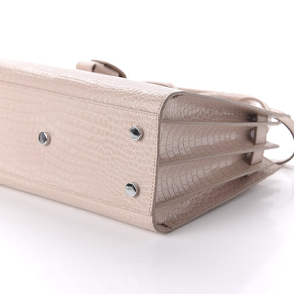 Saint Laurent Calfskin Crocodile Embossed Baby Sac De Jour Rose Antic 7 of 12