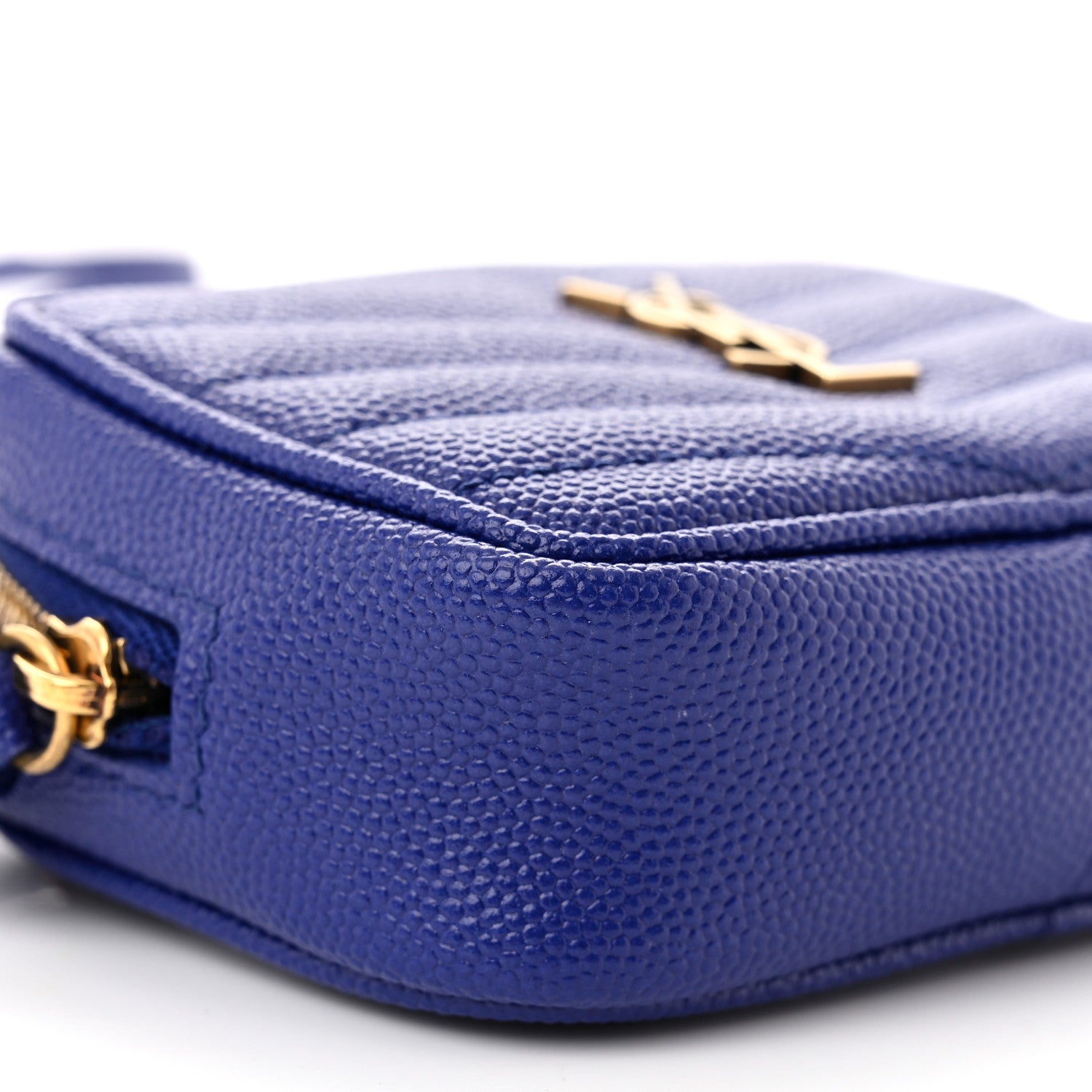 Saint Laurent Grain De Poudre Matelasse Monogram Baby Lou Camera Bag Sapphire Blue 9 of 10