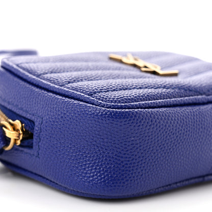 Saint Laurent Grain De Poudre Matelasse Monogram Baby Lou Camera Bag Sapphire Blue 9 of 10