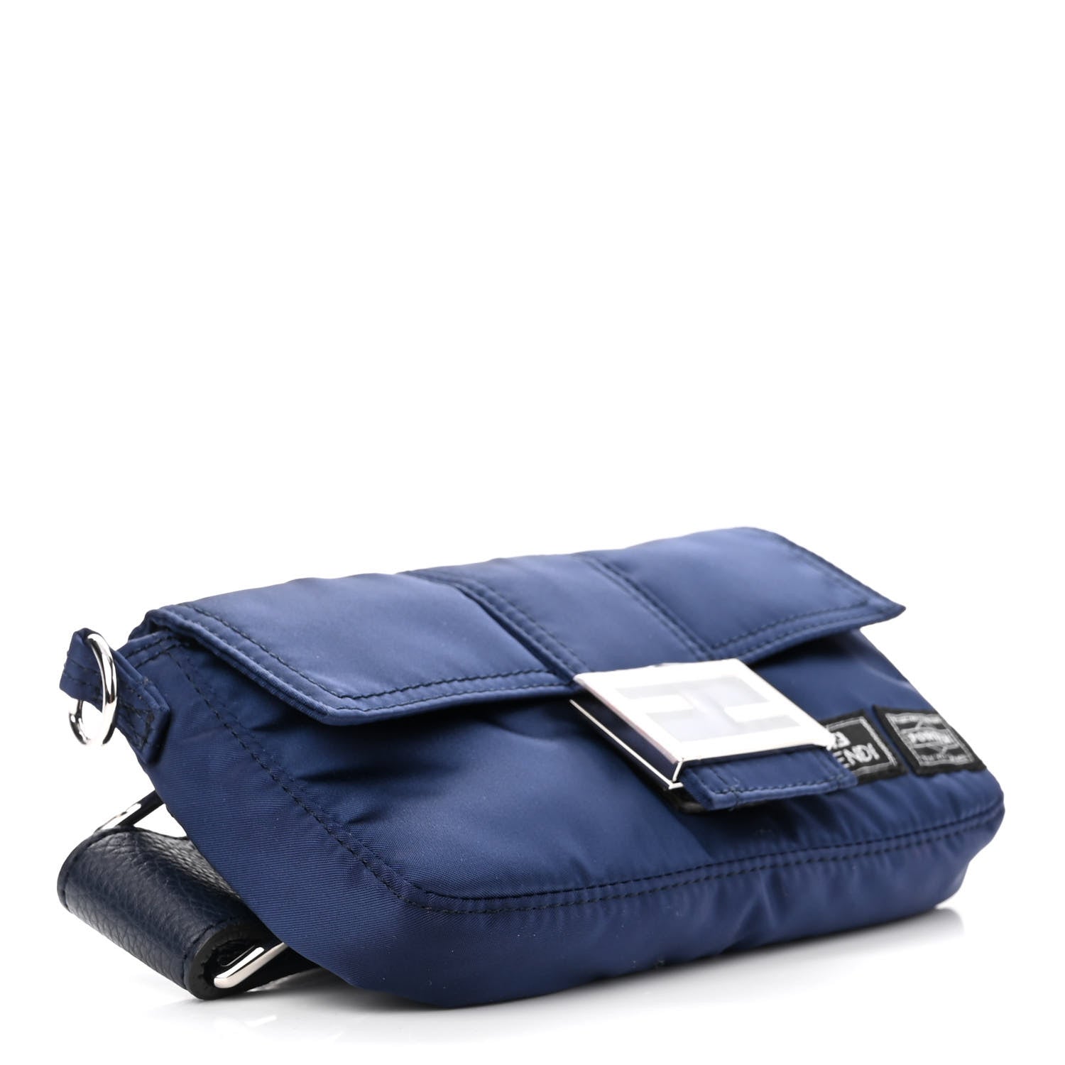 Fendi X PORTER Nylon Cuoio Roma Mini Phone Baguette Belt Bag Dark Blue 4 of 10