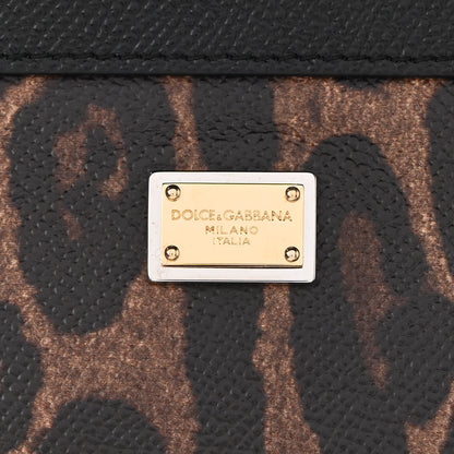Dolce & Gabbana Dauphine Embellished Leopard Love Patch Medium Miss Sicily Satchel Brown Black 6 of 8