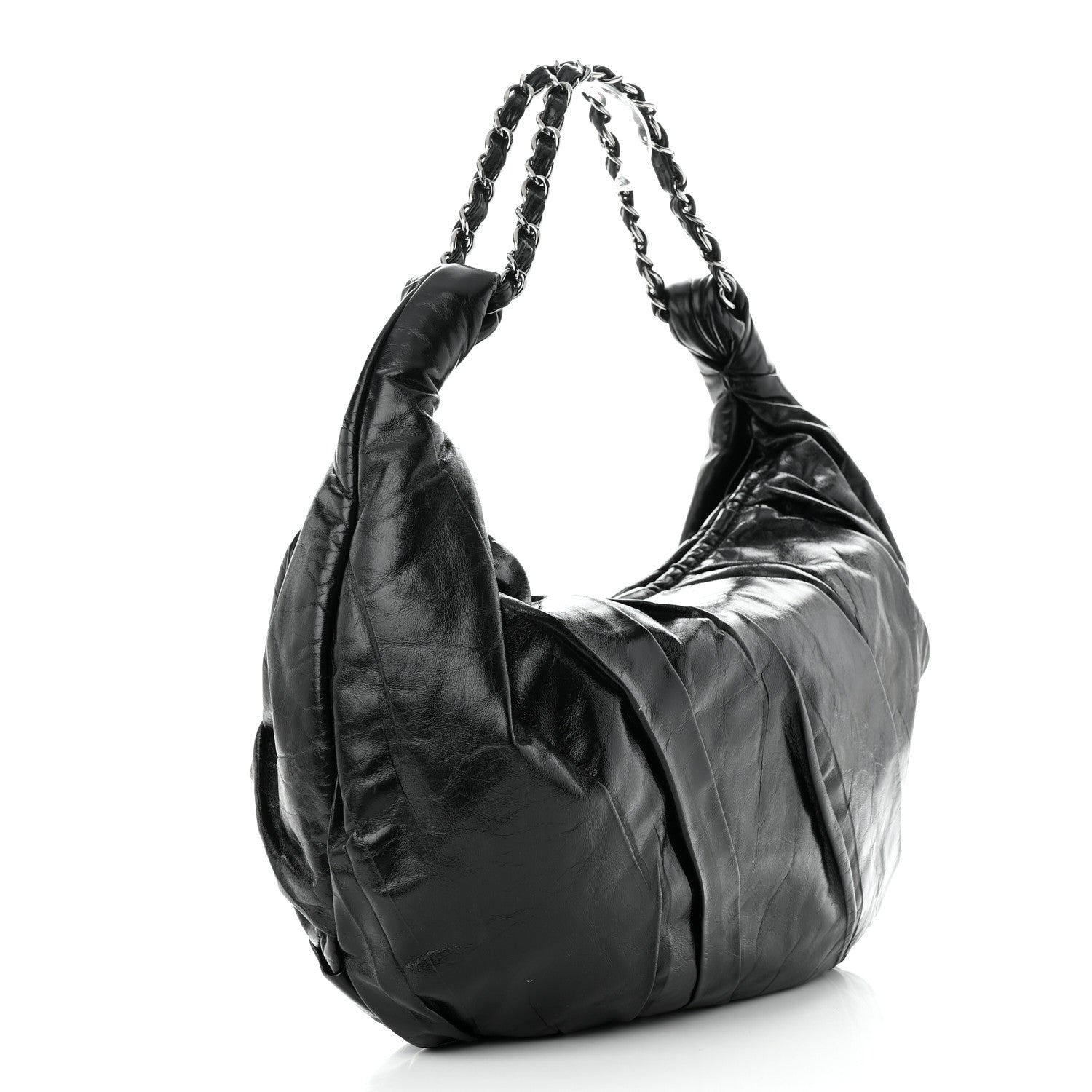 Chanel Glazed Calfskin Twisted Hobo Black 3 of 11