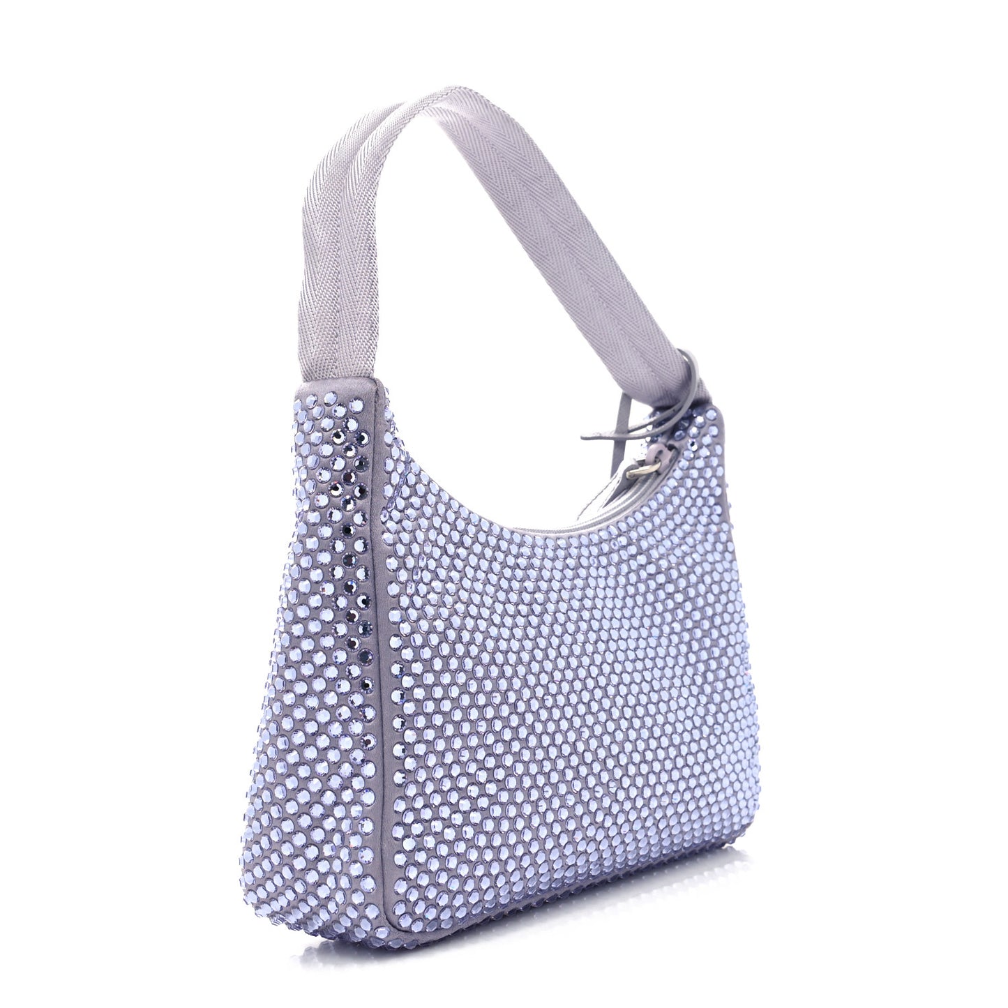 Satin Crystal Mini Re-Edition 2000 Bag Glicine