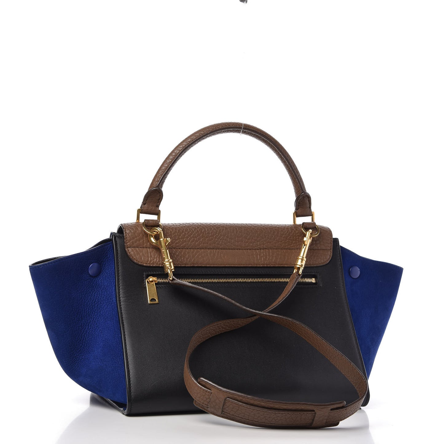 Bullhide Calfskin Nubuck Small Tri-Color Trapeze Coffee