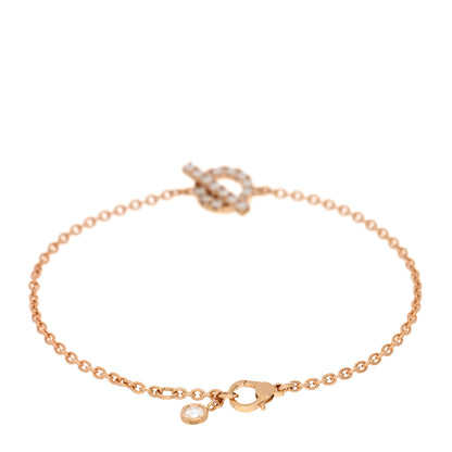 Hermes 18K Rose Gold Diamond Finesse Bracelet LG 2 of 3