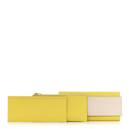 Hermes Epsom Passant Long Wallet Craie Lime 2 of 11