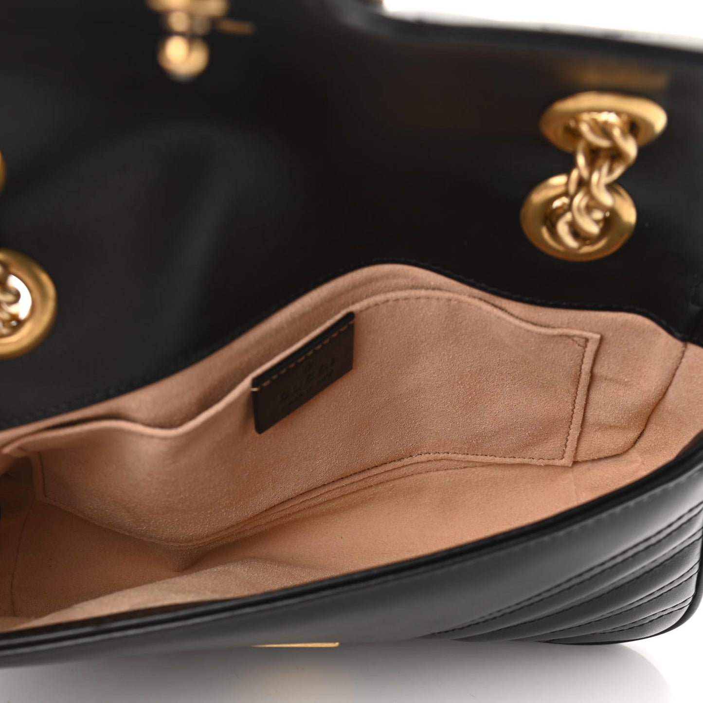 Calfskin Matelasse Mini GG Marmont Shoulder Bag Black