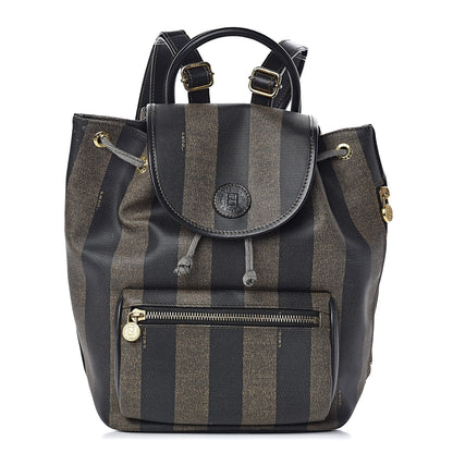 Fendi Coated Canvas Pequin Drawstring Backpack Tobacco 1 of 11