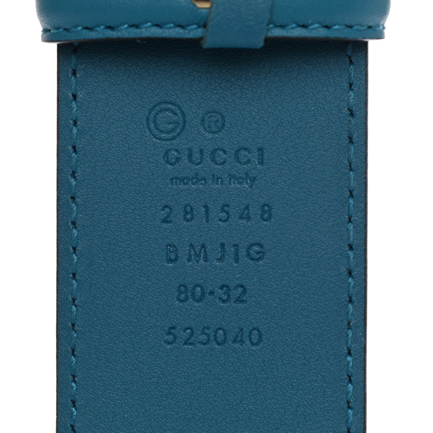 Soft Microguccissima Margaux Calfskin Belt 80 32 Deep Cobalt