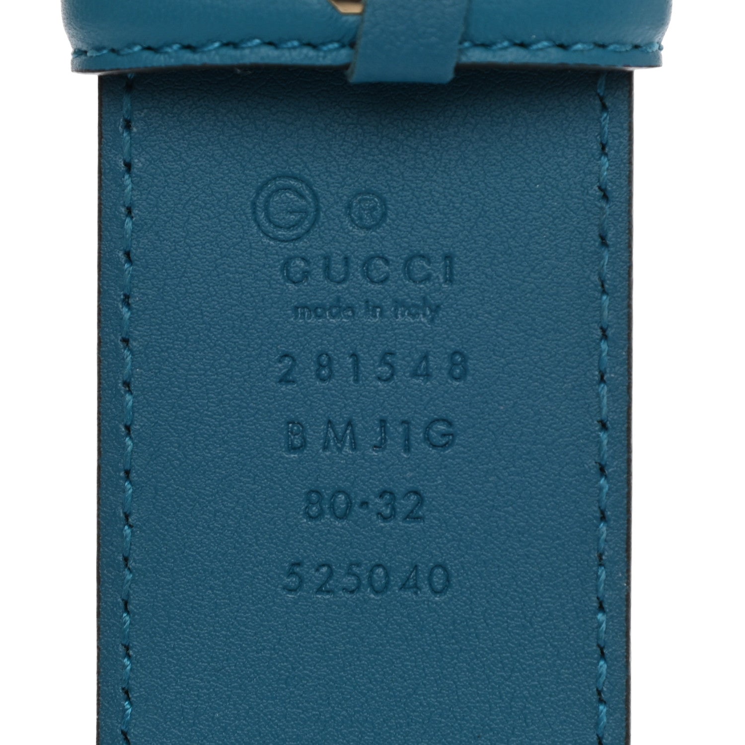 Gucci Soft Microguccissima Margaux Calfskin Belt 80 32 Deep Cobalt 5 of 6