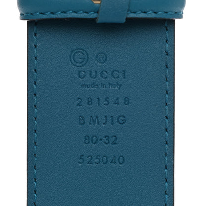 Gucci Soft Microguccissima Margaux Calfskin Belt 80 32 Deep Cobalt 5 of 6
