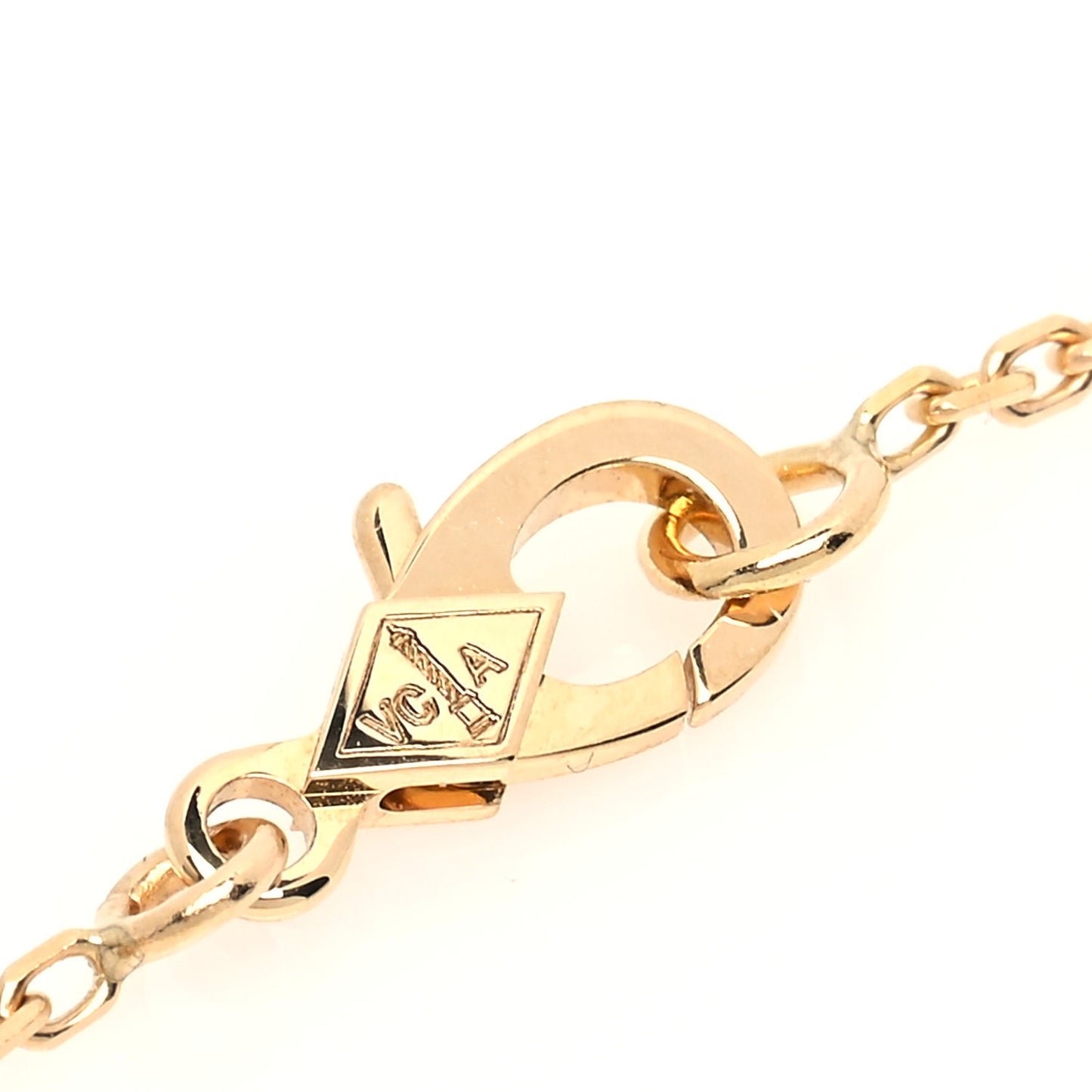 18K Yellow Gold Mother of Pearl Vintage Alhambra Pendant Necklace