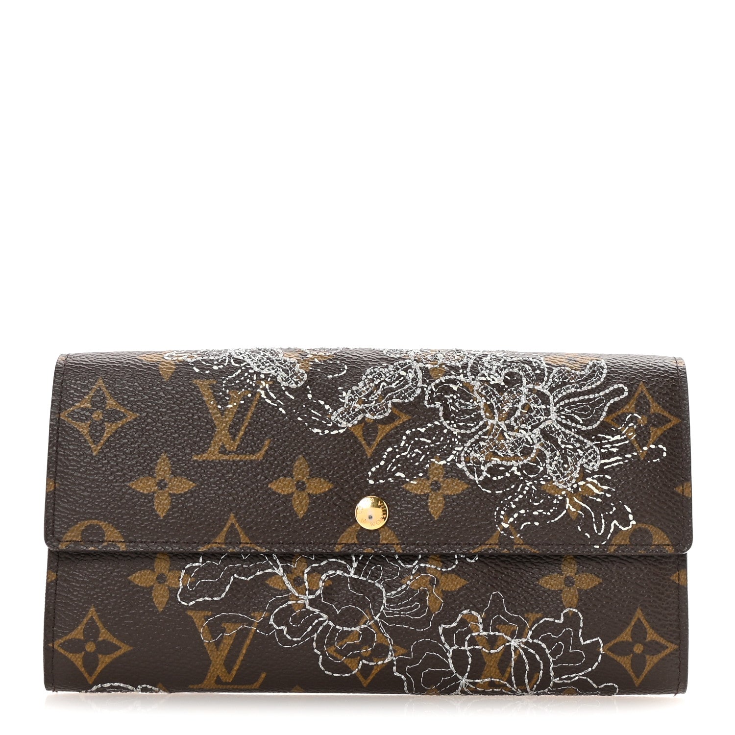 Louis Vuitton Monogram Dentelle Sarah Wallet Silver 1 of 7