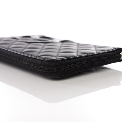 Chanel Calfskin Quilted Cambon Zip Around Organizer Wallet Black 9 of 10