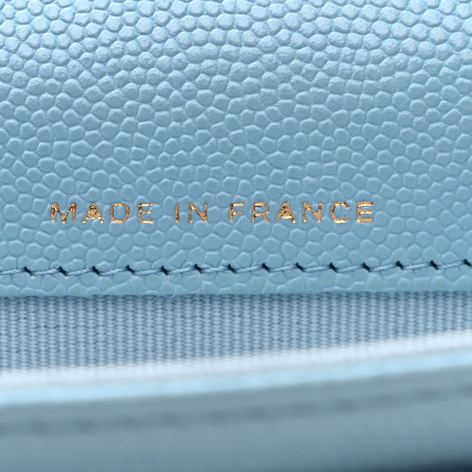Chanel Caviar Quilted Flap Card Holder Wallet Light Blue 7 of 9