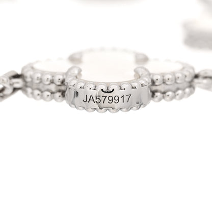 Van Cleef & Arpels 18K White Gold Mother of Pearl 5 Motifs Vintage Alhambra Bracelet 4 of 4