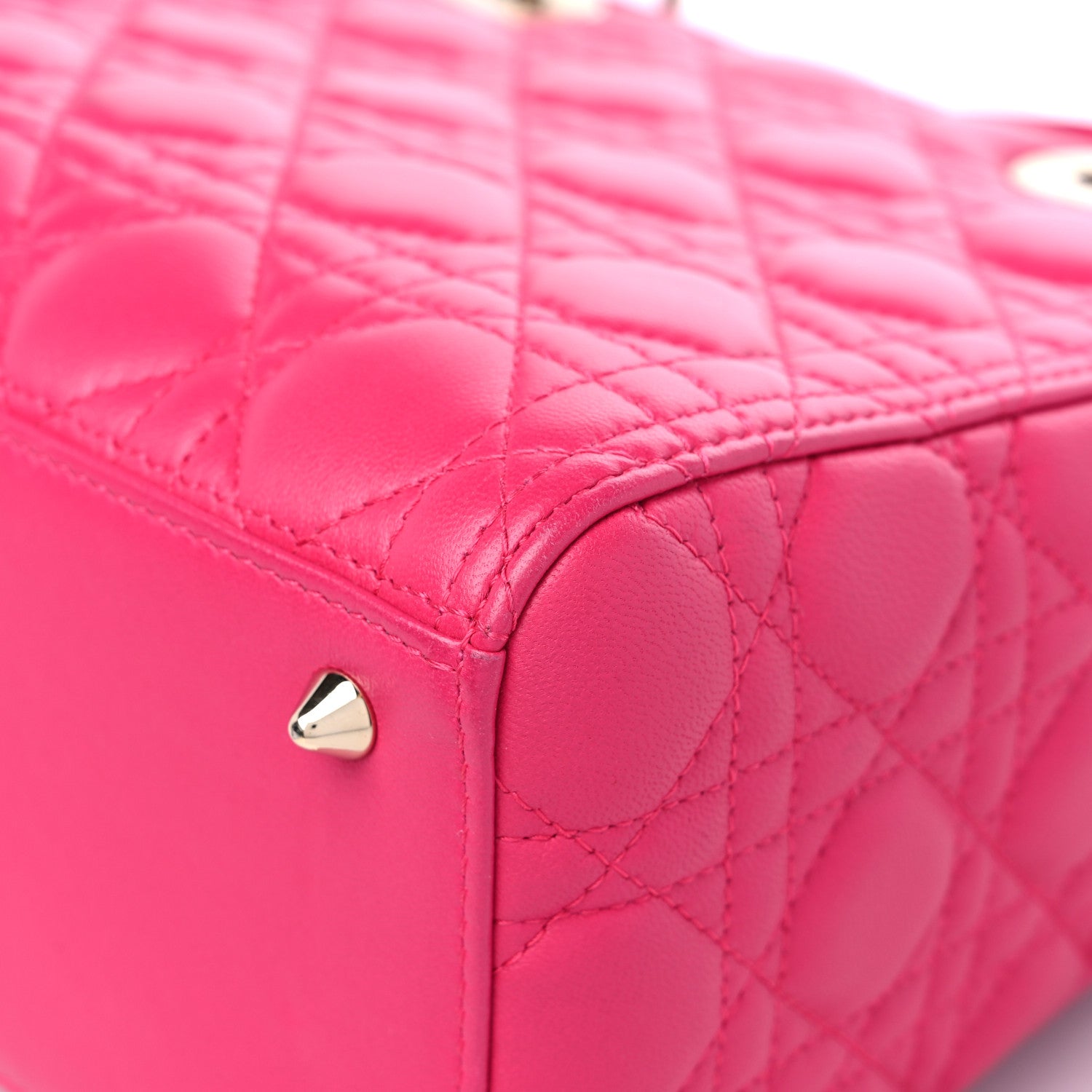 Christian Dior Lambskin Cannage Medium Lady Dior Fuchsia 11 of 14