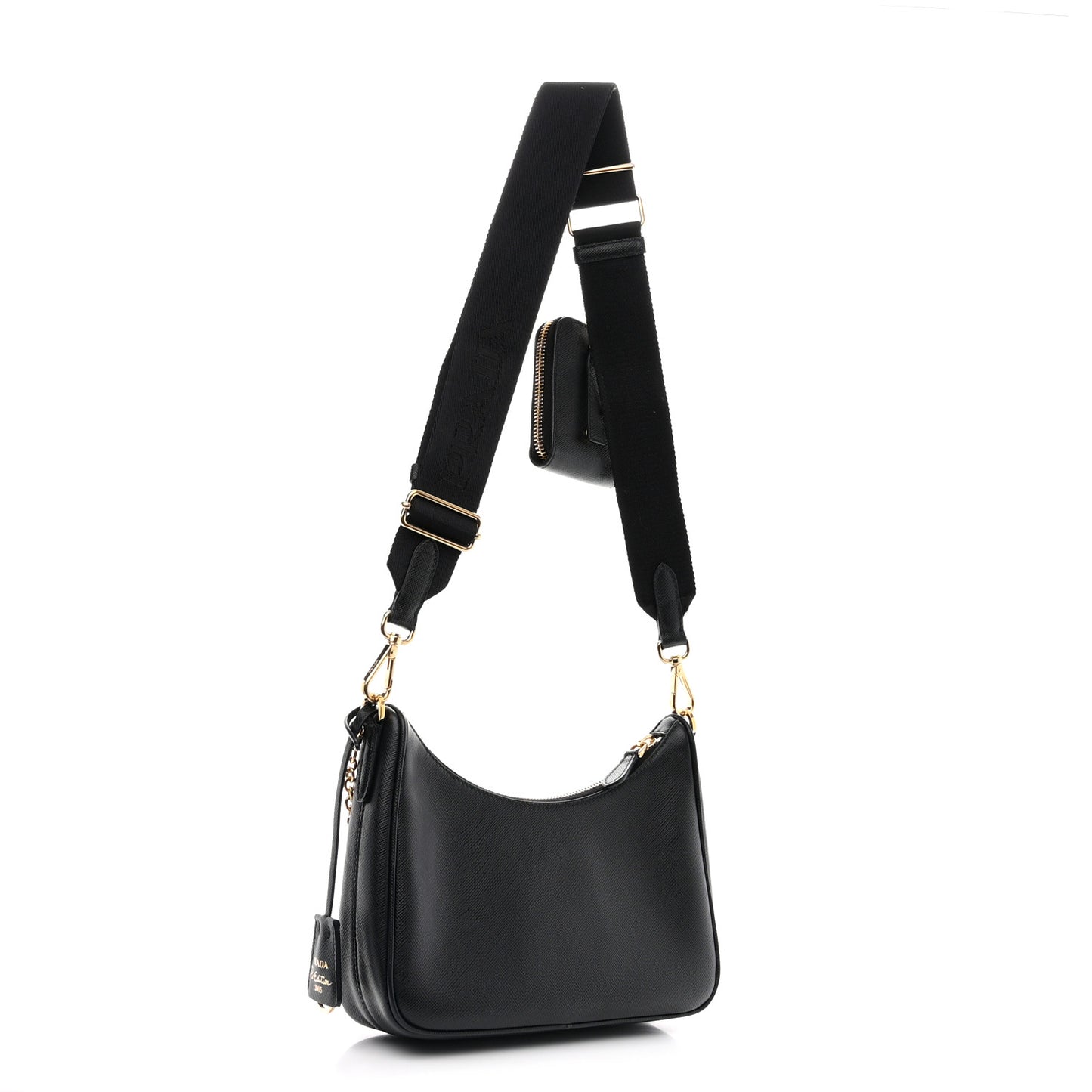 Saffiano Lux Re-Edition 2005 Shoulder Bag Black