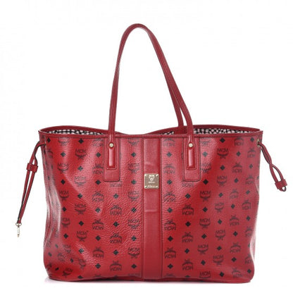 MCM Visetos Large Liz Reversible Shopper Tote Ruby Red 1 of 16