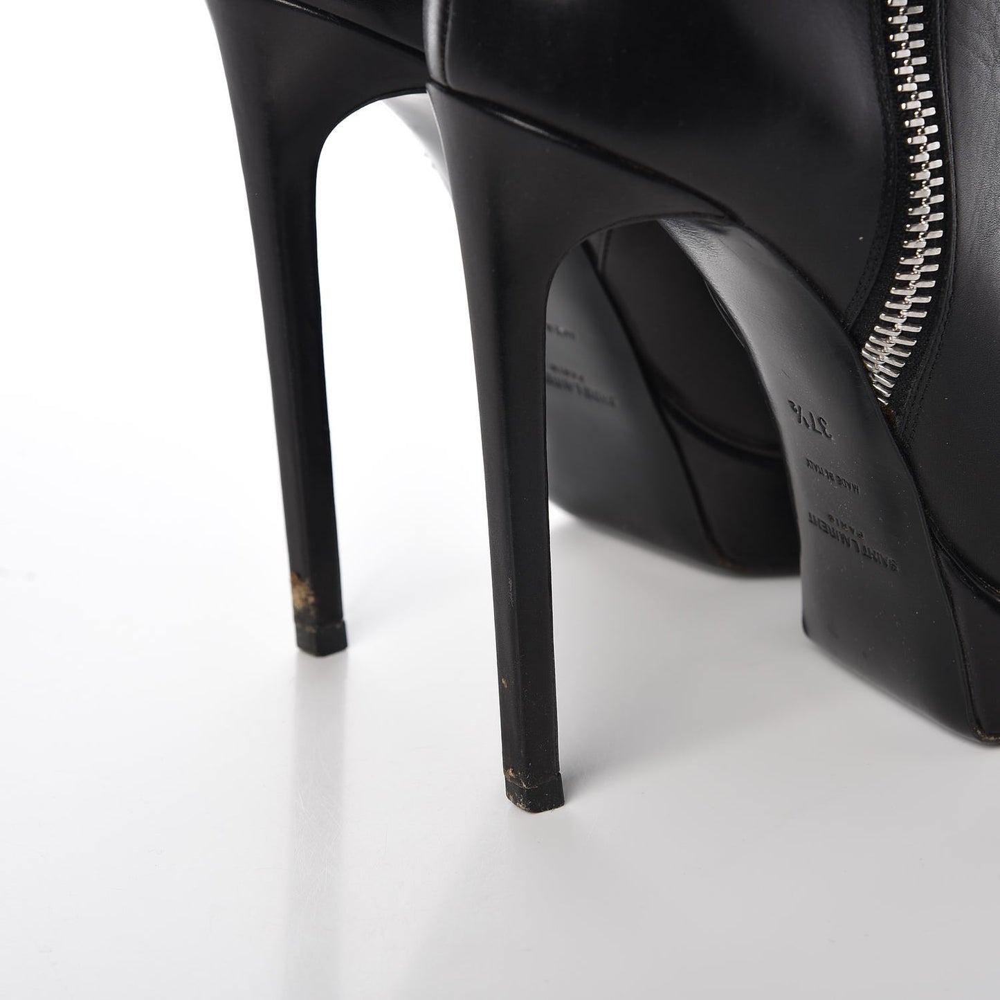 Calfskin Janis 105 Fold Over Ankle Boots 37.5 Black