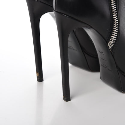 Saint Laurent Calfskin Janis 105 Fold Over Ankle Boots 37.5 Black 12 of 17