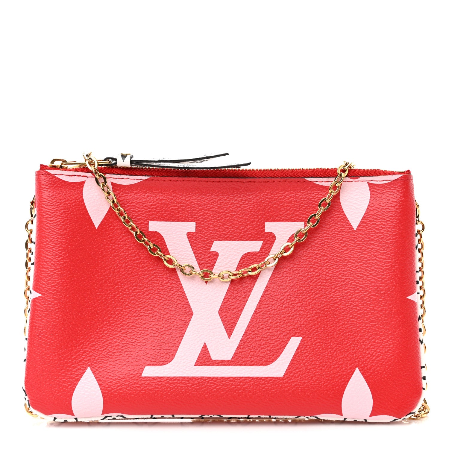 Louis Vuitton Monogram Giant Double Zip Pochette Rouge 1 of 14