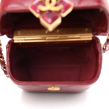 Chanel Lambskin Gripoix Quilted Box Bag Burgundy 4 of 8