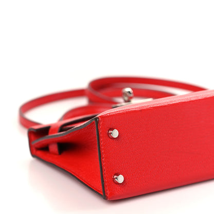 Hermes Chevre Mysore Mini Kelly Sellier 20 Rouge de Coeur 8 of 9