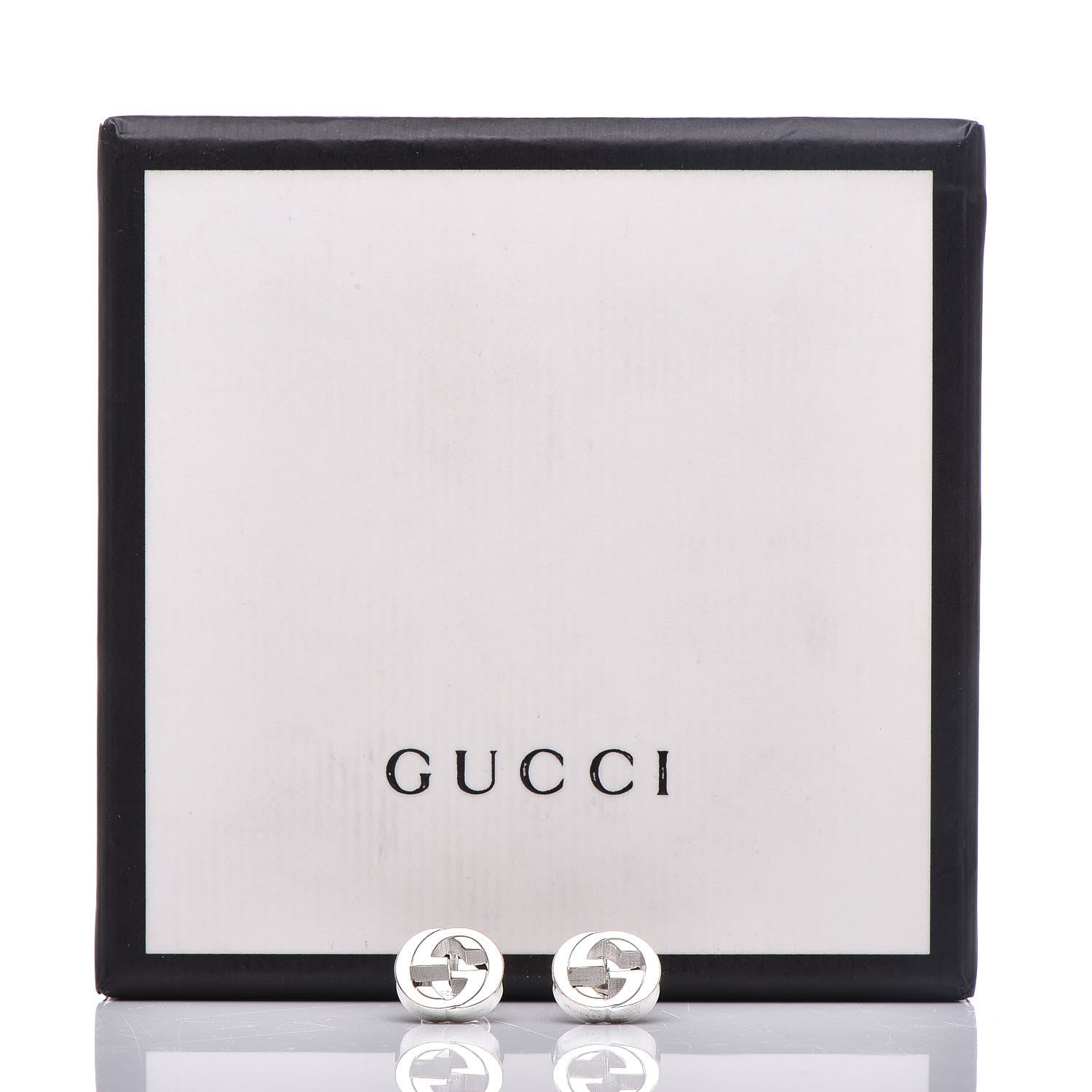 Gucci Sterling Silver Interlocking GG Stud Earrings 5 of 5