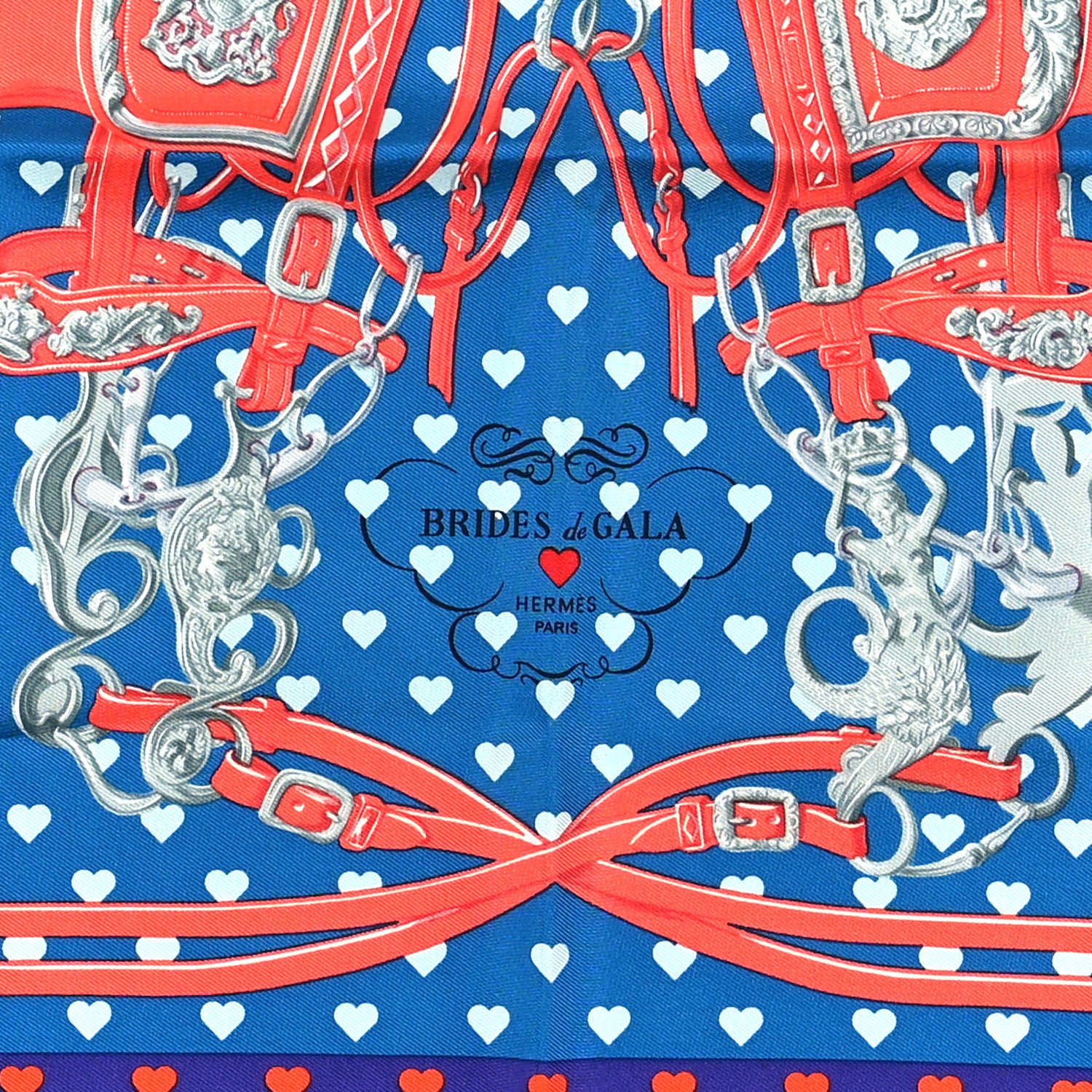 Hermes Silk Brides De Gala Love Pocket Square Violet 2 of 6
